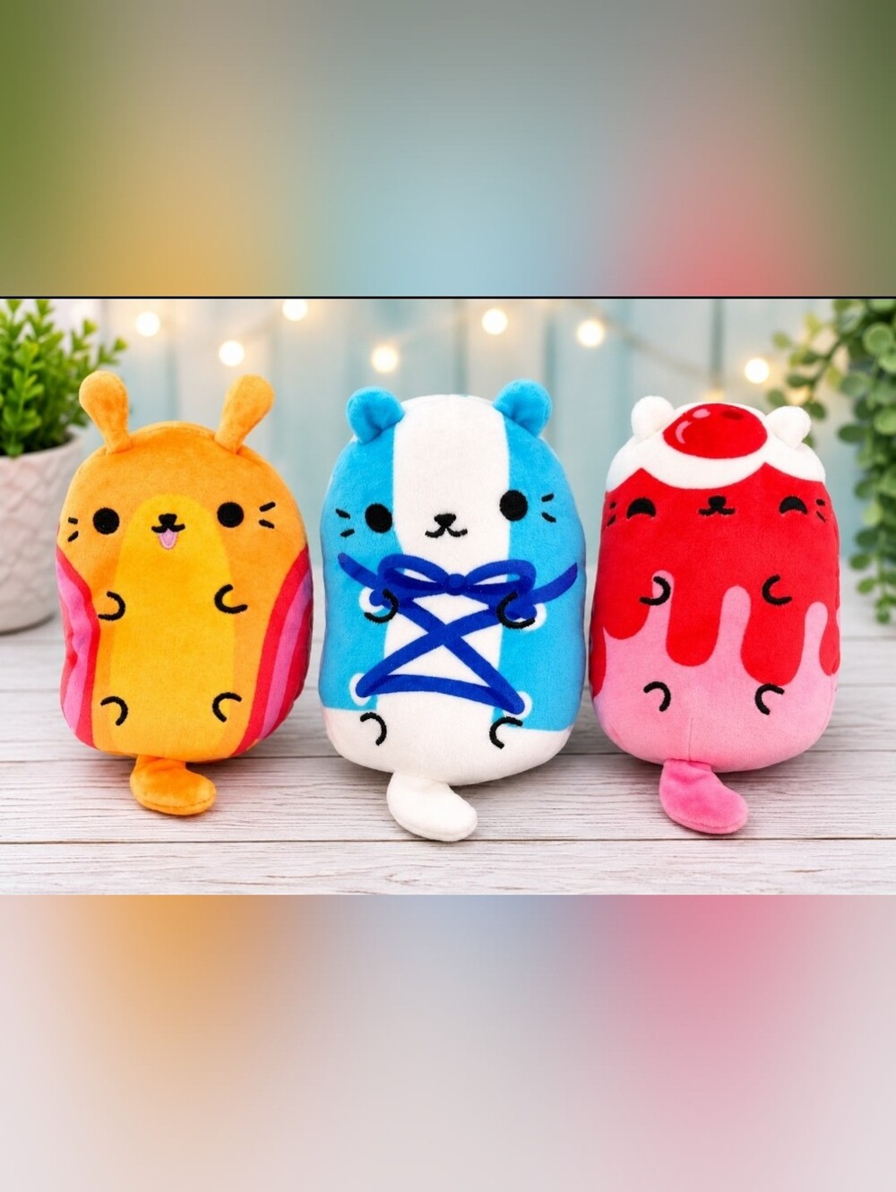 Lot of 3 Cats vs Pickles beanbag plush toys Lacey Pawberry Purr-fait Zippy